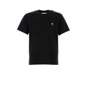 Ami Men Black Cotton T-Shirt